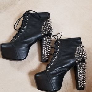 Jeffrey Campbell Black Lita Spiked Platform Size 9